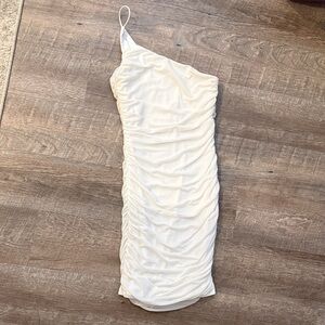 Princess Polly Ivory One-Shoulder Dress